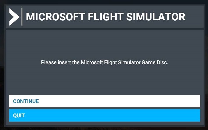 Insert Game Disc prompt